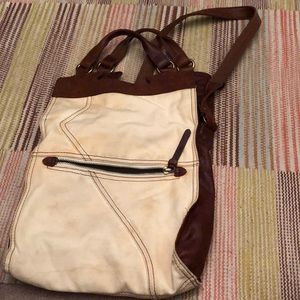 Lucky Brand Abbey Road canvas/leather messenger